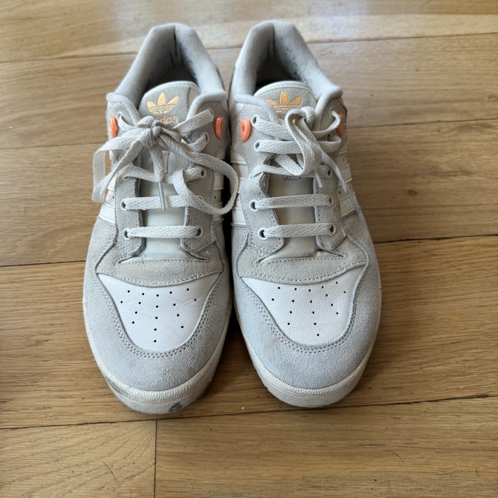 Adidas Light Gray and Soft Orange Shoes